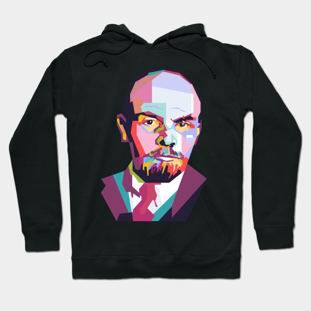 Vladimir Lenin In WPAP Illustration Hoodie by smd90